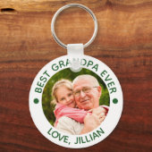 BESTE OPA OOIT Foto Groen Sleutelhanger (Voorkant)