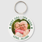 BESTE OPA OOIT Foto Groen Sleutelhanger (Achterkant)