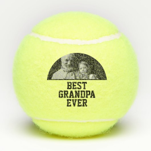 Beste opa ooit foto kerstcadeau cadeau tennisballen (Achterkant)