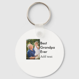 Beste opa ooit foto naam klassiek elegant sleutelhanger