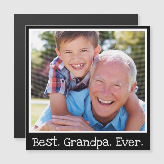 Beste opa ooit Foto op maat gemaakt zwart magneet  (Voorkant / Achterkant)