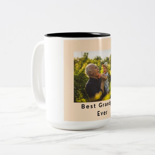 Beste opa ooit foto Two Tone koffie Mok (Voorkant links)