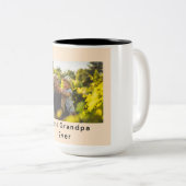 Beste opa ooit foto Two Tone koffie Mok (Voorkant rechts)