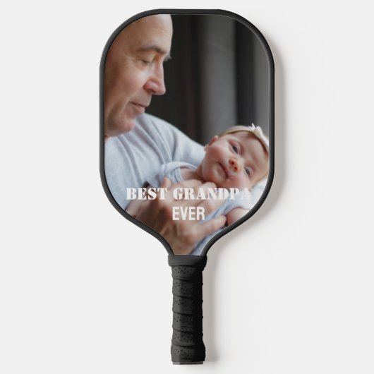 Beste opa ooit fotocollage Creëer uw eigen Pickleball Paddle (Voorkant)