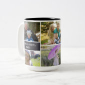 Beste Opa Ooit Fotocollage Custom Tweekleurige Koffiemok (Voorkant links)