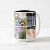 Beste Opa Ooit Fotocollage Custom Tweekleurige Koffiemok (Voorkant rechts)