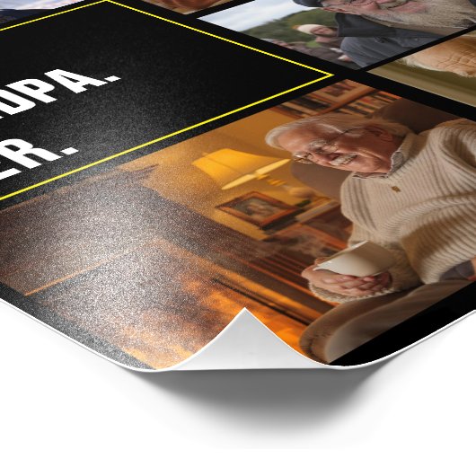 Beste Opa Ooit Fotocollage en Aangepaste Tekst Foto Afdruk (Hoek)