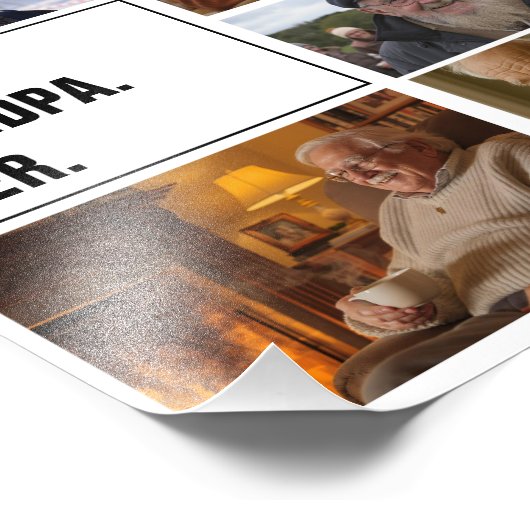 Beste Opa Ooit Fotocollage en Aangepaste Tekst Foto Afdruk (Hoek)