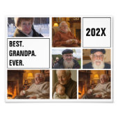 Beste Opa Ooit Fotocollage en Aangepaste Tekst Foto Afdruk (Voorkant)