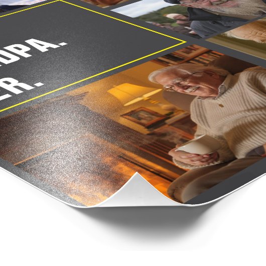 Beste Opa Ooit Fotocollage en Aangepaste Tekst Foto Afdruk (Hoek)