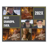 Beste Opa Ooit Fotocollage en Aangepaste Tekst Foto Afdruk (Voorkant)