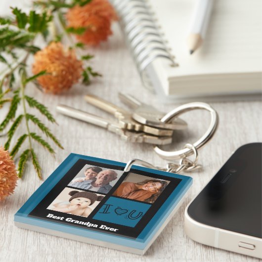 Beste opa ooit Fotocollage Sleutelhanger (Voorkant Rechts)