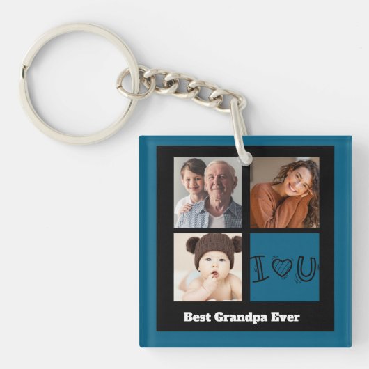 Beste opa ooit Fotocollage Sleutelhanger (voorkant)