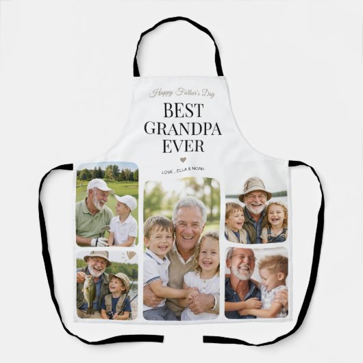 Beste opa ooit fotocollage Vaderdag Schort (Voorkant)