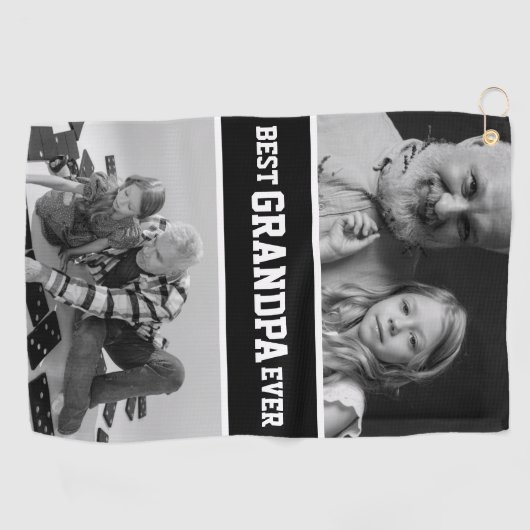 Beste opa ooit Fotokerstfeestdag Golfhanddoek (Horizontaal)