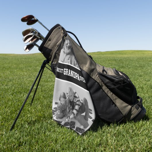 Beste opa ooit Fotokerstfeestdag Golfhanddoek (Groen)