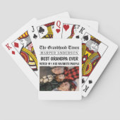 Beste opa ooit gepersonaliseerde krantenfoto pokerkaarten (Achterkant)