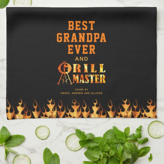BESTE OPA OOIT GRILL MASTER Gepersonaliseerd Theedoek (Gevouwen)
