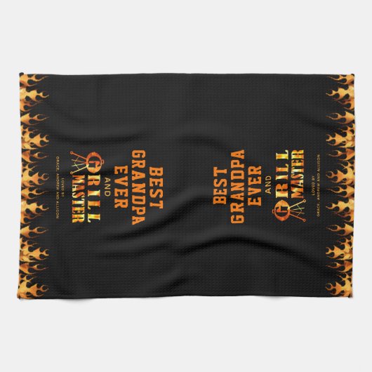 BESTE OPA OOIT GRILL MASTER Gepersonaliseerd Theedoek (Horizontaal)