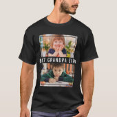 Beste Opa Ooit Grootkinderen 2 Foto Collage Zwart T-shirt (Voorkant)