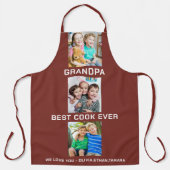Beste Opa Ooit Grootkinderen 3 Foto Collage Maroon Schort (Voorkant)