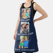 Beste Opa Ooit Grootkinderen 3 Photo Collage Navy Schort (Insitu)