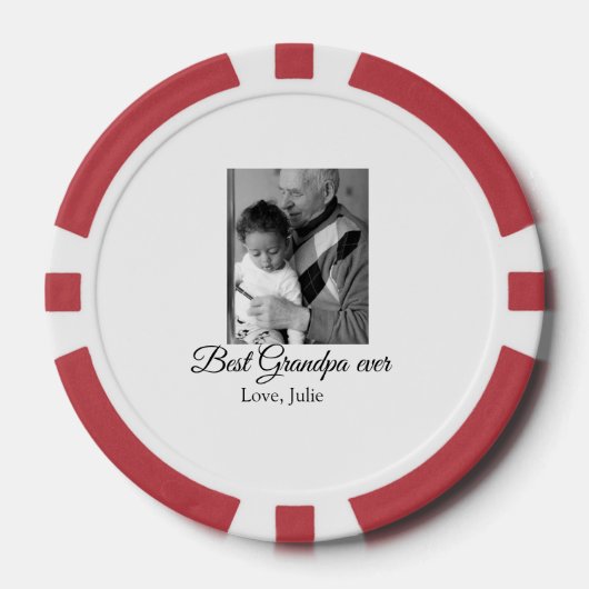 Beste Opa Ooit Grootouders Foto Cadeaus Classic Poker Chips (Voorkant)