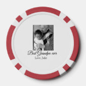 Beste Opa Ooit Grootouders Foto Cadeaus Classic Poker Chips (Achterkant)