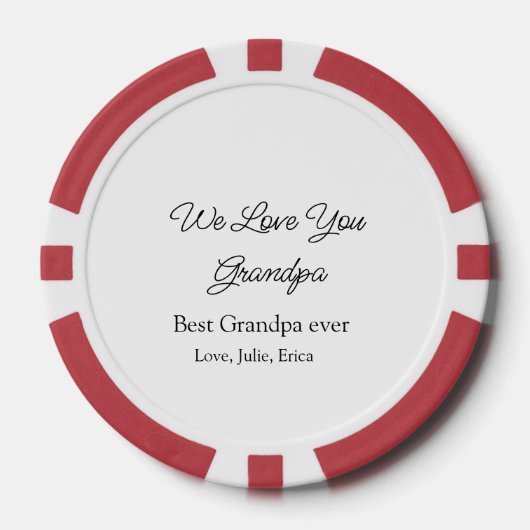 Beste Opa Ooit Grootouders Foto Cadeaus Classic Poker Chips (Voorkant)