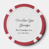 Beste Opa Ooit Grootouders Foto Cadeaus Classic Poker Chips (Achterkant)