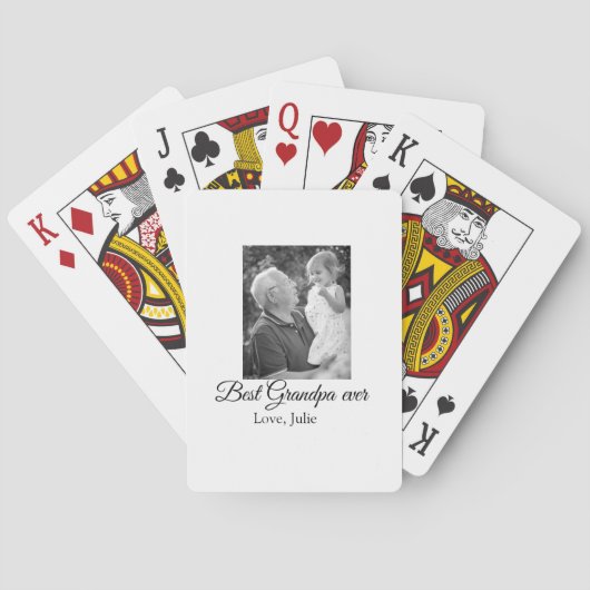 Beste Opa Ooit Grootouders Foto Cadeaus Classic Pokerkaarten (Achterkant)