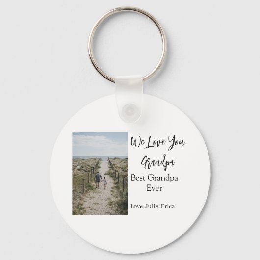 Beste Opa Ooit Grootouders Foto Cadeaus Classic Sleutelhanger (Voorkant)