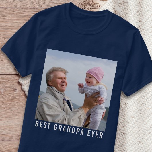 Beste Opa Ooit Grootvader & Baby Foto Marine T-shirt