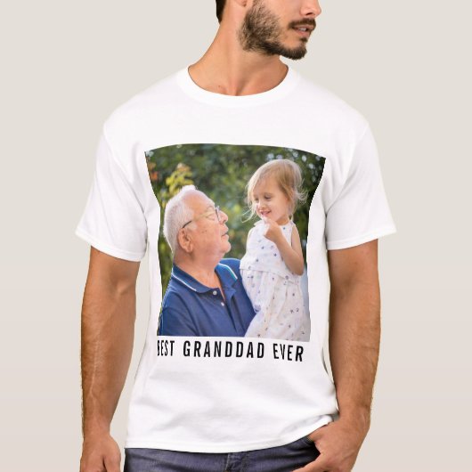 Beste opa ooit grootvader en Baby foto T-shirt (Voorkant)