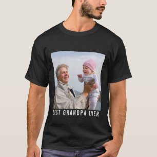 Beste Opa Ooit Grootvader En Baby Foto Zwart T-shirt