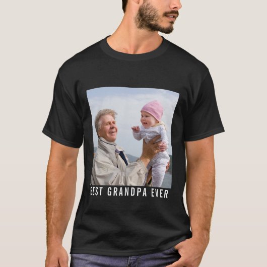 Beste Opa Ooit Grootvader En Baby Foto Zwart T-shirt (Voorkant)