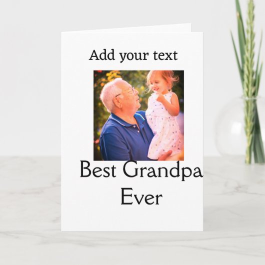Beste opa ooit grootvader foto naam cadeaus tekst kaart (Voorkant)