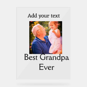 Beste opa ooit grootvader foto naam geschenken tek acryl bord