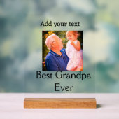 Beste opa ooit grootvader foto naam geschenken tek acryl bord (Neutraal)