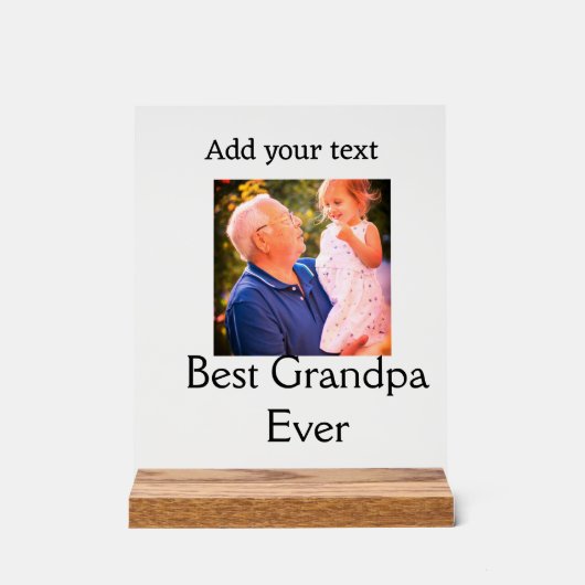 Beste opa ooit grootvader foto naam geschenken tek acryl bord (Voorkant)