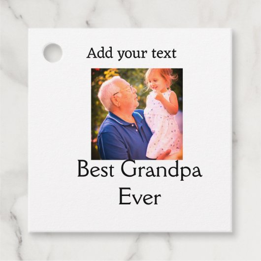 Beste opa ooit grootvader foto naam geschenken tek bedankjes labels (Voorkant)