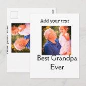 Beste opa ooit grootvader foto naam geschenken tek briefkaart (Voorkant / Achterkant)