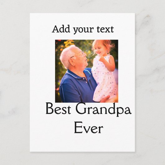 Beste opa ooit grootvader foto naam geschenken tek briefkaart (Voorkant)
