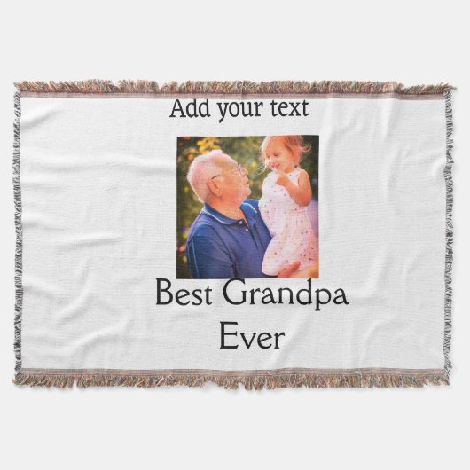 Beste opa ooit grootvader foto naam geschenken tek deken (Voorkant)