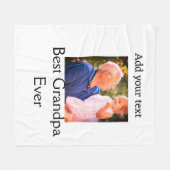 Beste opa ooit grootvader foto naam geschenken tek fleece deken (Voorkant (Horizontaal))