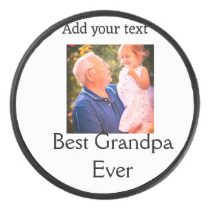 Beste opa ooit grootvader foto naam geschenken tek hockey puck