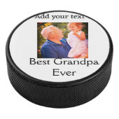 Beste opa ooit grootvader foto naam geschenken tek hockey puck (3/4)