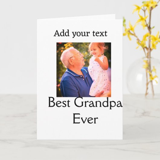 Beste opa ooit grootvader foto naam geschenken tek kaart (Gele Bloem)