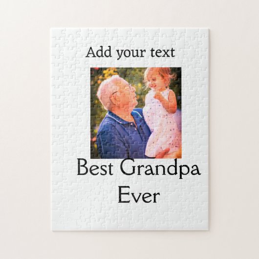 Beste opa ooit grootvader foto naam geschenken tek legpuzzel (Verticaal)