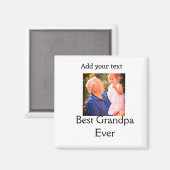 Beste opa ooit grootvader foto naam geschenken tek magneet (Voorkant / Achterkant)